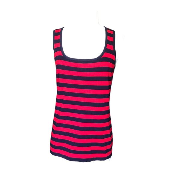 Rondina New York Tops - Rondina New York Square Neck Tank Top Red Navy Stripe Sleeveless Medium NWT